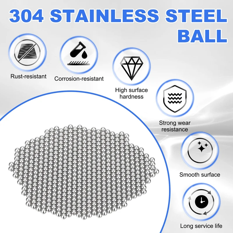 500-Pack Bearing Balls, 3mm 304 Stainless Steel G100 Metal Precision Balls