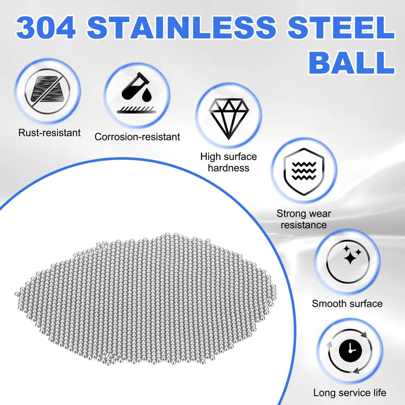 1000-Pack Bearing Balls, 2.5mm 304 Stainless Steel G100 Metal Precision Balls