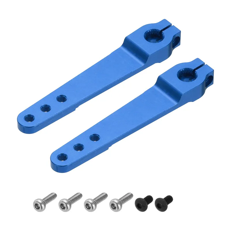 2 Pcs Aluminum Servo Horn Long 25T Steering Arm 63mm Length Dark Blue