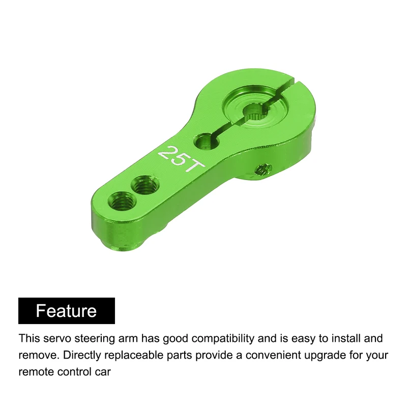 1 Pcs Metal Servo Horn 25T Steering Arm 35mm Length Green