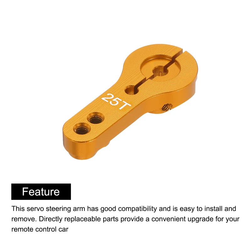 1 Pcs Metal Servo Horn 25T Steering Arm 35mm Length Gold