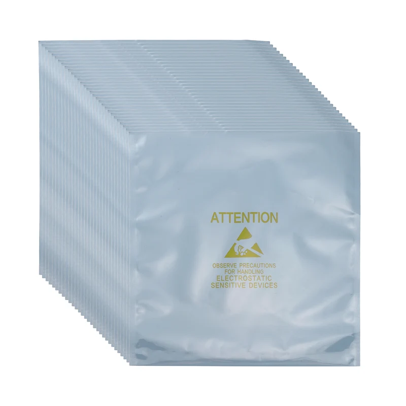 100 Pcs Anti Static Bags Shielding Bag 8.7" x 9.4" Open Top, Silver Gray