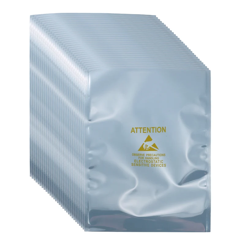 100 Pcs Anti Static Bags Shielding Bag 7.1" x 9.8" Open Top, Silver Gray