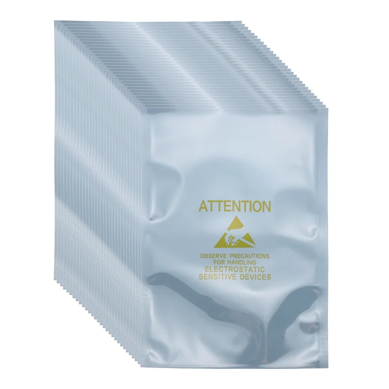 100 Pcs Anti Static Bags Shielding Bag 5.1" x 7.5" Open Top, Silver Gray