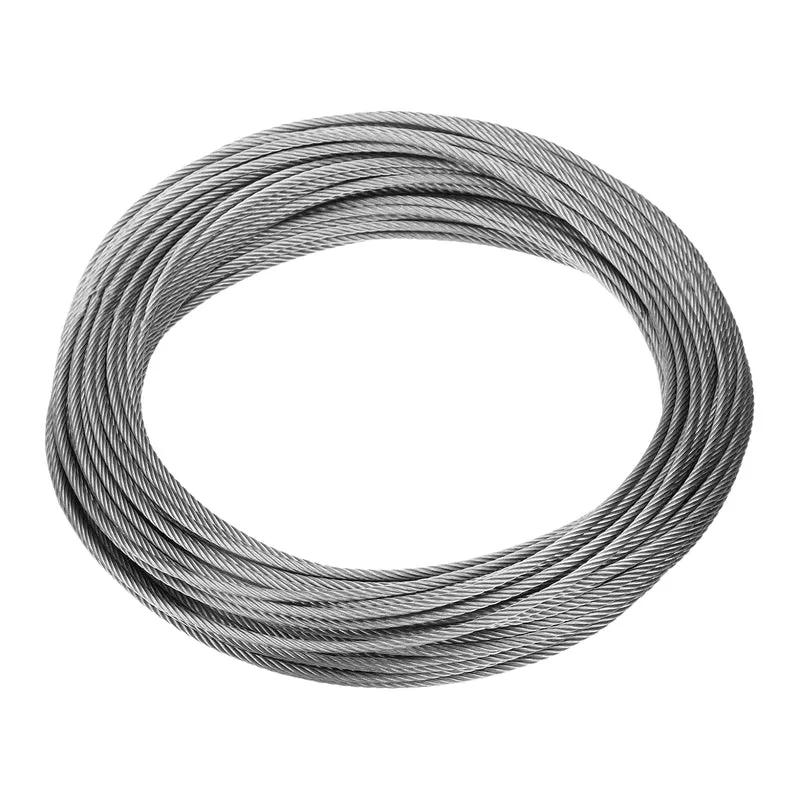 3/32" (2.5mm) 50ft (16m) 304 Stainless Steel Cable Wire Rope 7 x 19 Strands
