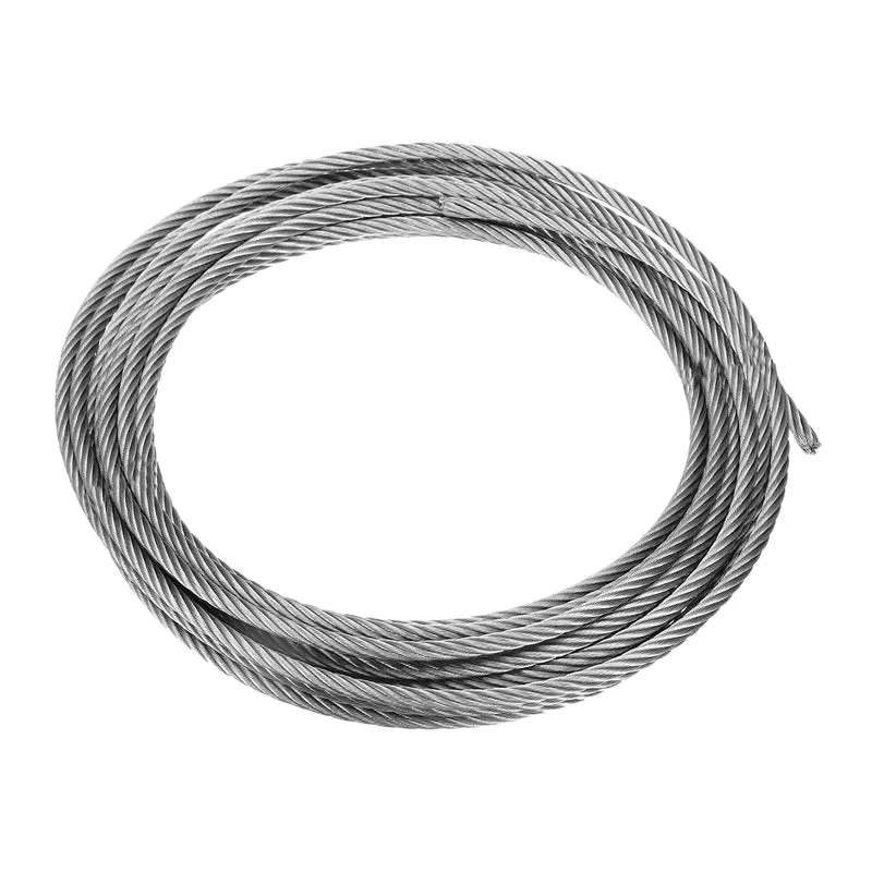 1/4" (6mm) 25ft (8m) 304 Stainless Steel Cable Wire Rope 7 x 19 Strands