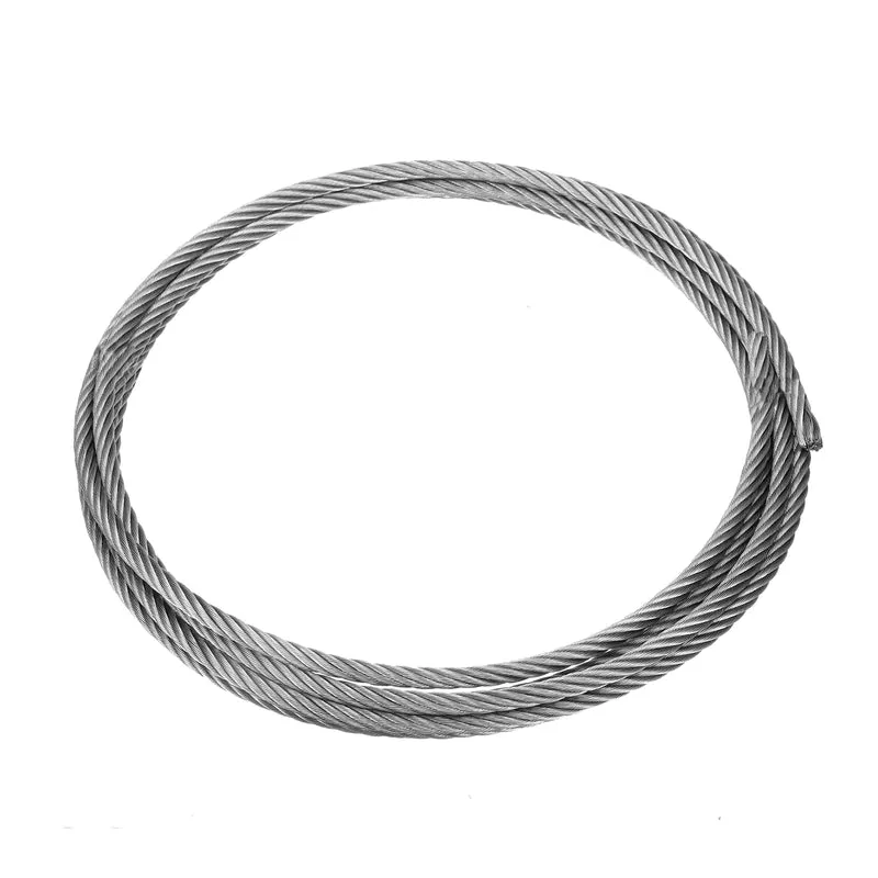 1/4" (6mm) 10ft (3 M) 304 Stainless Steel Cable Wire Rope 7 x 19 Strands