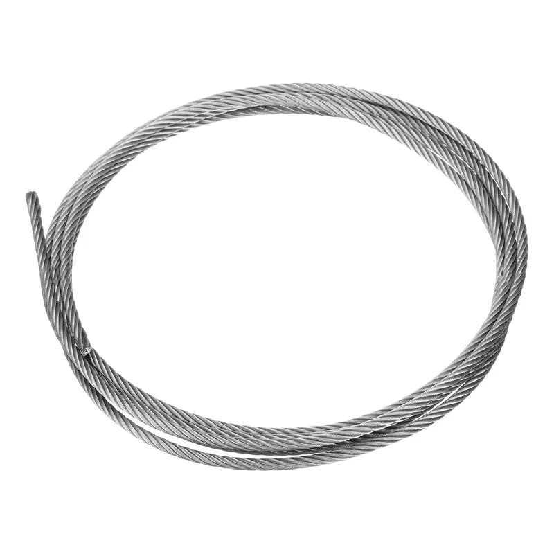 3/16" (5mm) 10ft (3 M) 304 Stainless Steel Cable Wire Rope 7 x 19 Strands