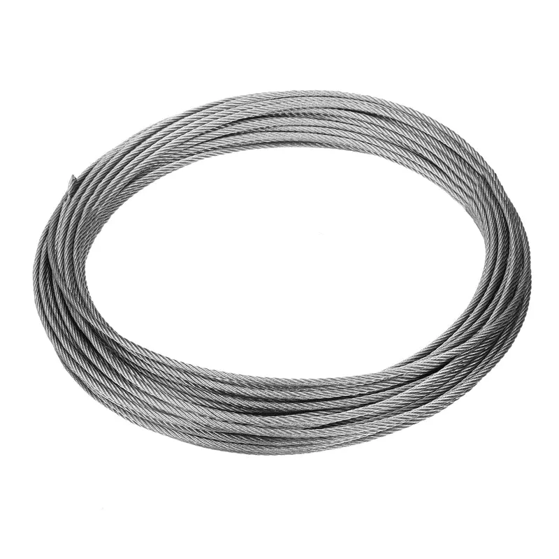 1/8" (3mm) 50ft (16m) 304 Stainless Steel Cable Wire Rope 7 x 7 Strands