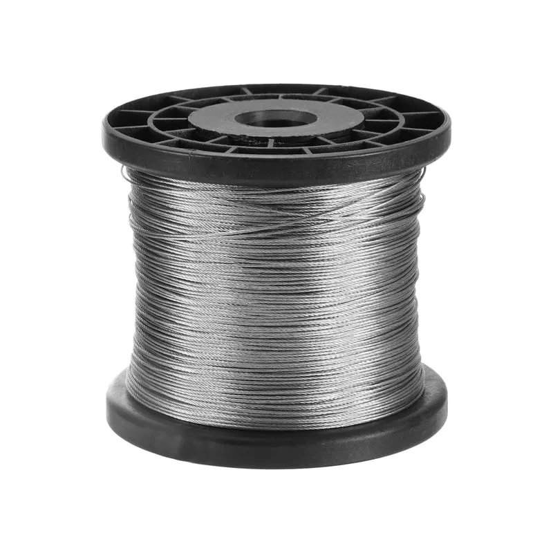 1/32" 1000ft 304 Stainless Steel Cable Wire Rope with Reel 7 x 7 Strands