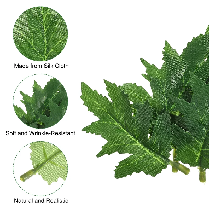50Pcs 3.1x2" Artificial Green Leaves Bulk Greenery Fake Chrysanthemum Leaves