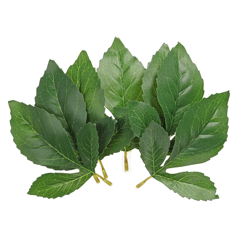 60Pcs 5.5x4.7" Artificial Green Leaves Bulk Greenery Fake Dahlia Leaves