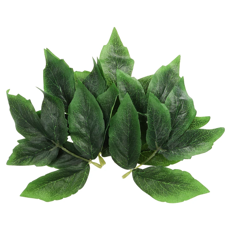 30Pcs 6.3"x7.5" Artificial Green Leaves Bulk Greenery Fake Peony Leaves