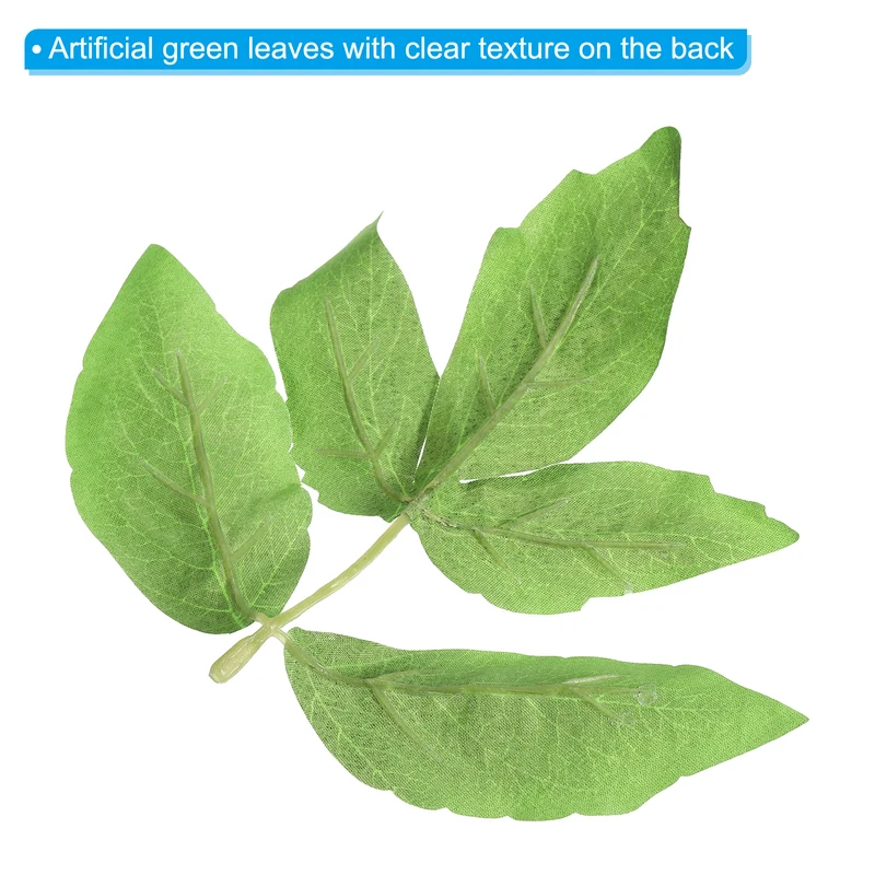 30Pcs 6.3"x7.5" Artificial Green Leaves Bulk Greenery Fake Peony Leaves