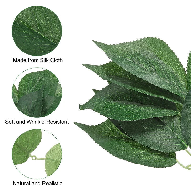 11x3.1" Artificial Green Leaves, 30 Pcs Bulk Greenery Leaves Fake Hydrangea Leaves Fake Leaves for Wedding Bouquets Wreaths Decor