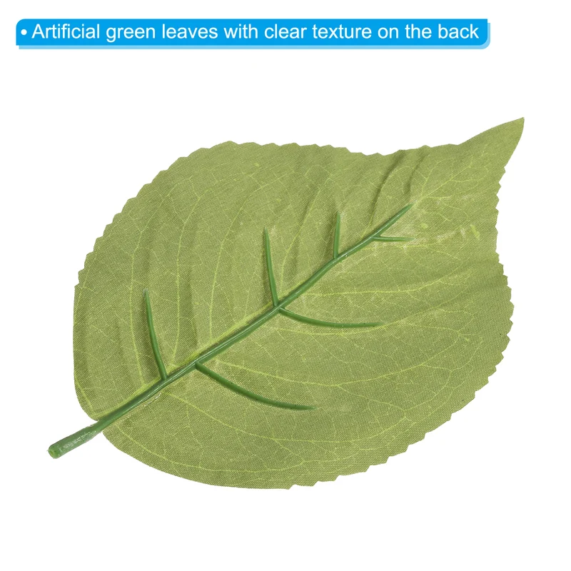 30Pcs 6.3x3.9" Artificial Green Leaves Bulk Greenery Fake Hydrangea Leaves