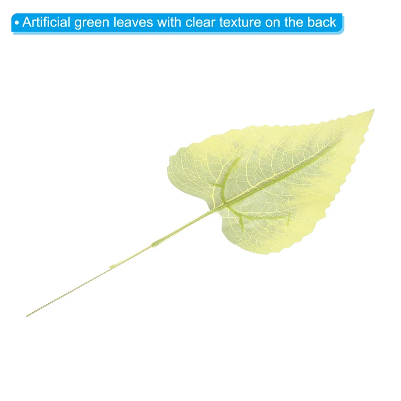 11x4.3" Artificial Green Leaves, 60 Pcs Bulk Greenery Leaves Fake Sunflower Leaves Fake Leaves for Wedding Bouquets Wreaths Decor