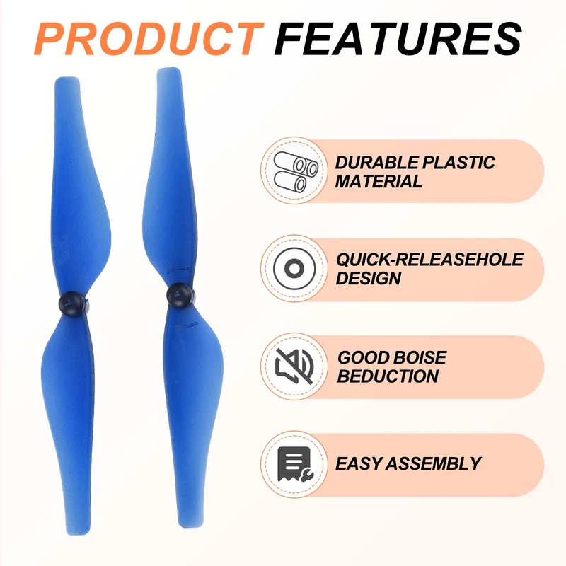 8Pcs 3 Inch Plastic Propellers for Tello RC Quadcopter Blue