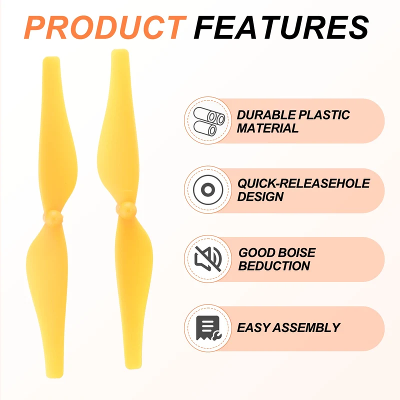 8Pcs 3 Inch Plastic Propellers for Tello RC Quadcopter Yellow