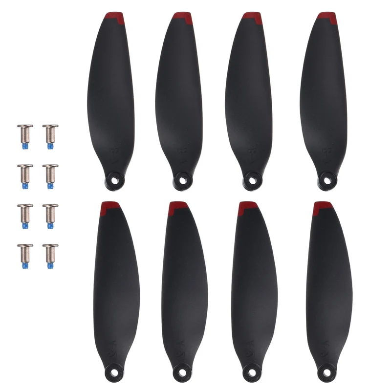 8Pcs 2.3" Plastic Propellers for Mini 3 Quadcopter Black/Red