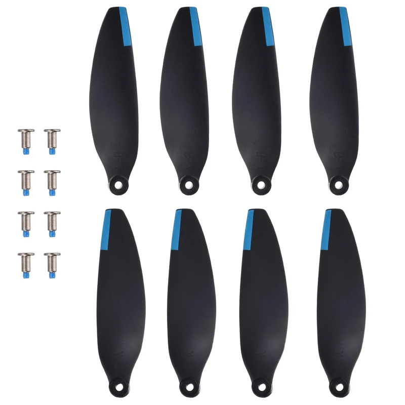 8Pcs 2.3" Plastic Propellers for Mini 3 Quadcopter Black/Blue