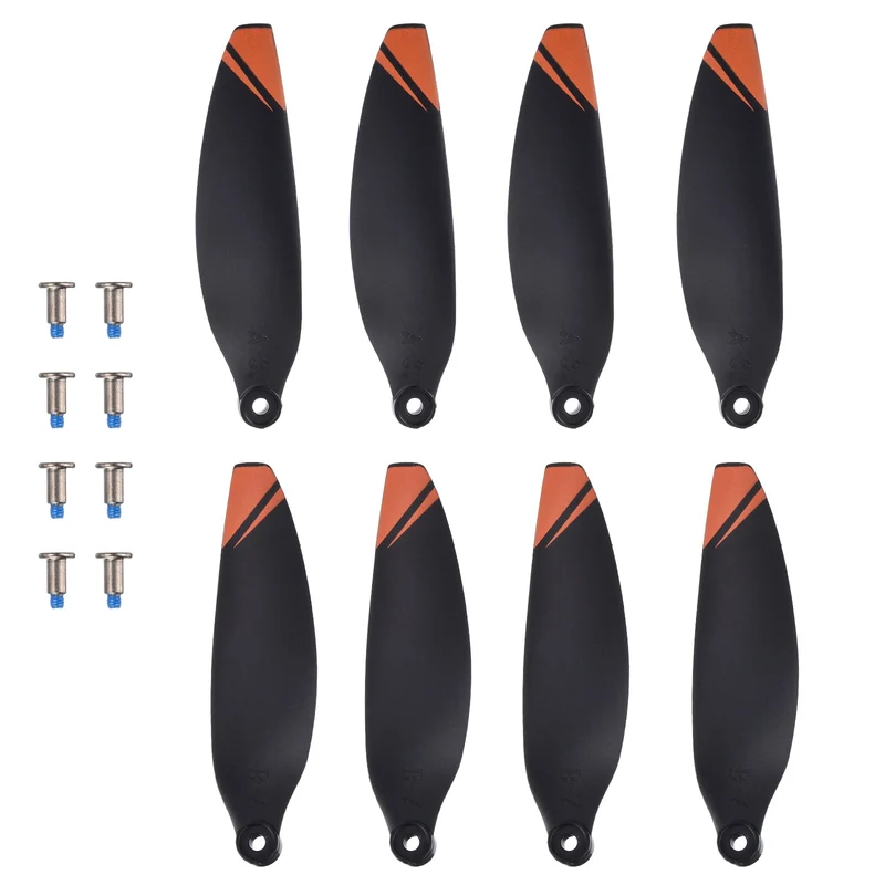 8Pcs 2.3" Plastic Propellers for Mini 3 Quadcopter Black/Orange