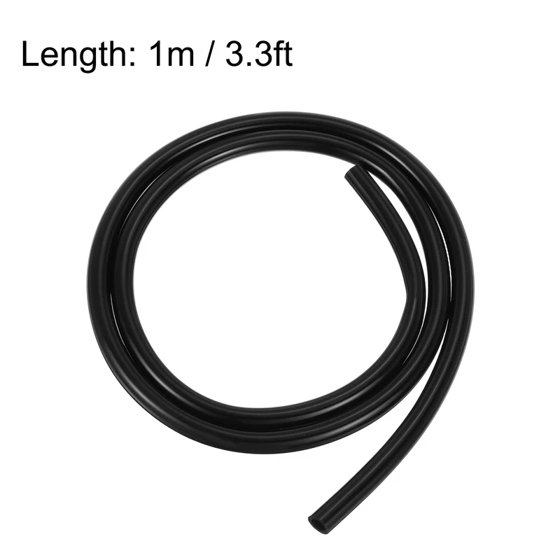 Silicone Tubing, 3mm ID x 6mm OD 3.3ft Silicone Rubber Tube Hose Pipe Black