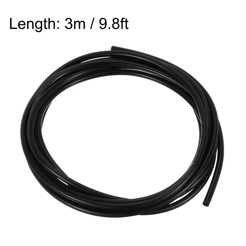 Silicone Tubing, 4mm ID x 6mm OD 9.8ft Silicone Rubber Tube Hose Pipe Black