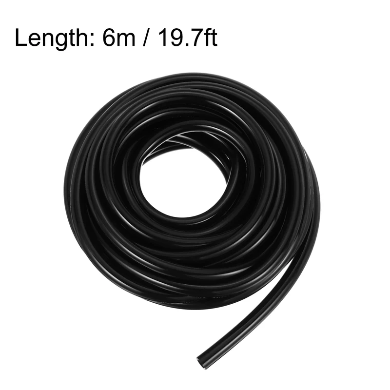 Silicone Tubing, 3mm ID x 6mm OD 19.7ft Silicone Rubber Tube Hose Pipe Black