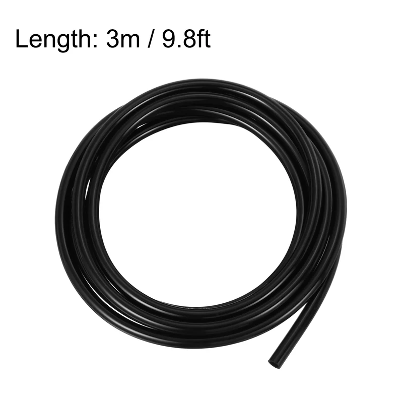 Silicone Tubing, 3mm ID x 6mm OD 9.8ft Silicone Rubber Tube Hose Pipe Black