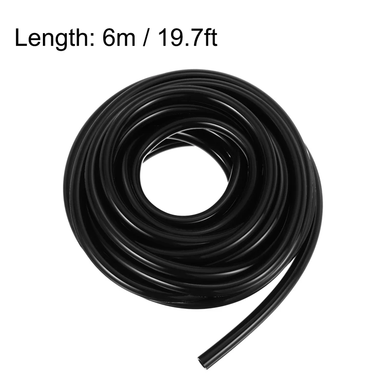 Silicone Tubing, 5mm ID x 8mm OD 19.7ft Silicone Rubber Tube Hose Pipe Black