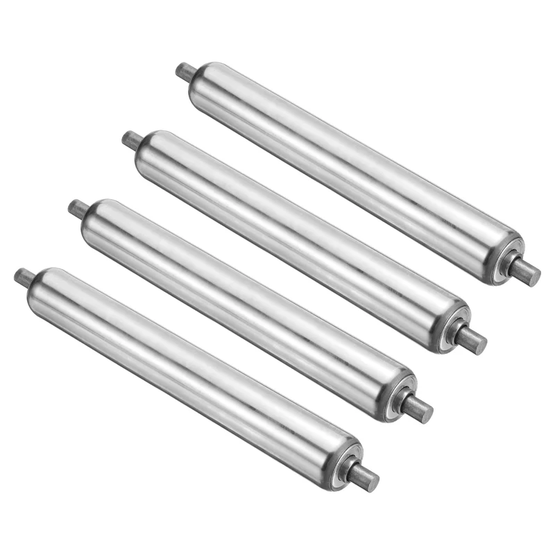 Stainless Steel Conveyor Roller 1" x 20" (38 x 500mm) Gravity Rollers 4 Pcs