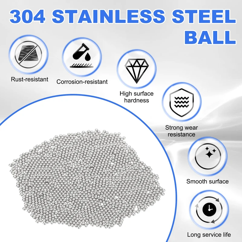 500-Pack Bearing Balls, 1.5mm 304 Stainless Steel G100 Metal Precision Balls