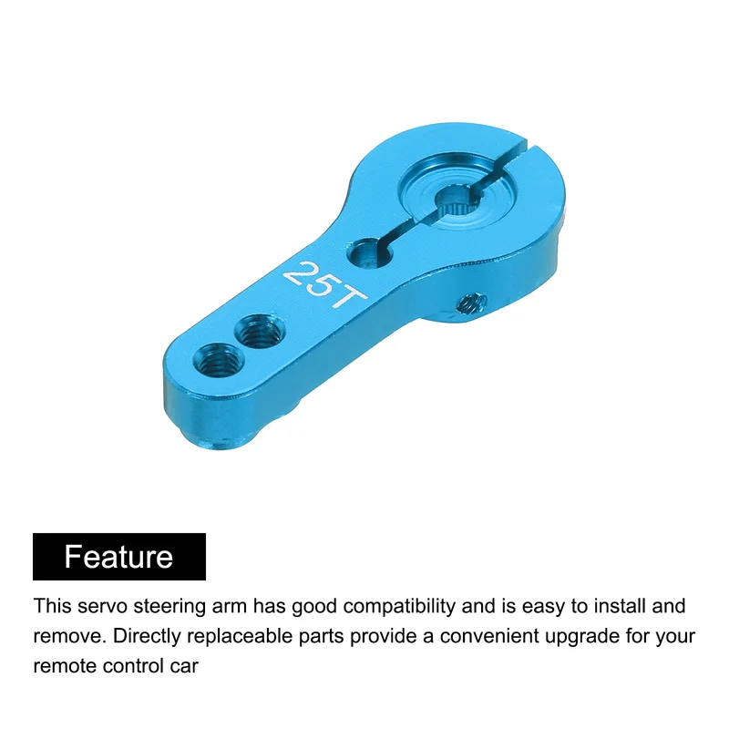 8 Pcs Metal Servo Horn 25T Steering Arm 35mm Length Blue