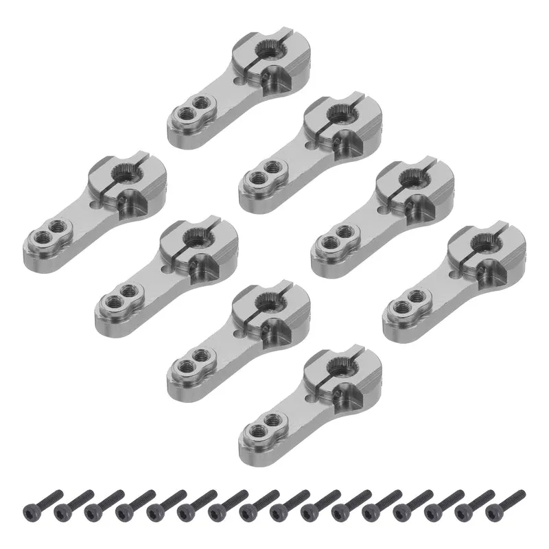 8 Pcs Metal Servo Horn 25T Steering Arm 35mm Length Titanium