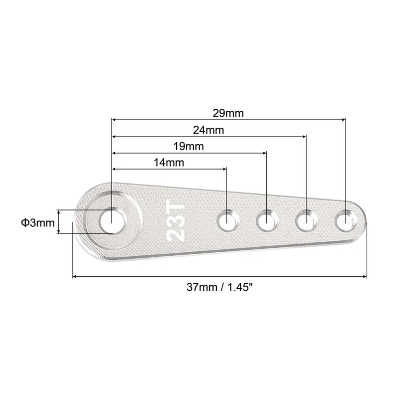 3 Pcs Aluminum Servo Horn Long 23FT Steering Arm 37mm Length Silver