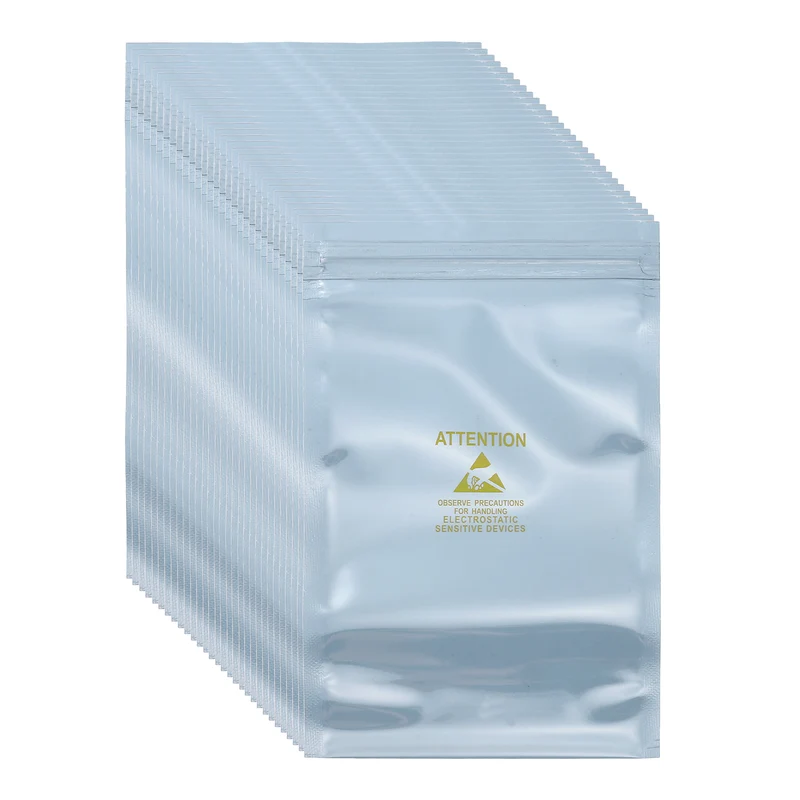 100 Pcs Anti Static Shielding Bag 4.3" x 7.1" Resealable ESD Bags, Silver Gray