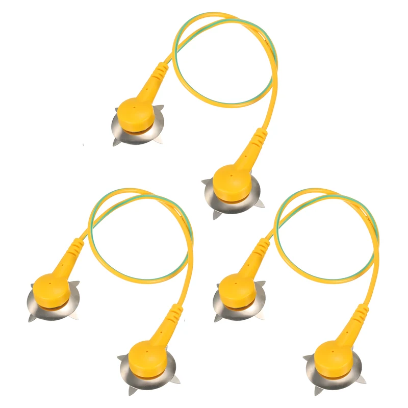 ESD Grounding Cable Cord Clip 30cm/11.81 Inch Yellow,Green,3 Pcs