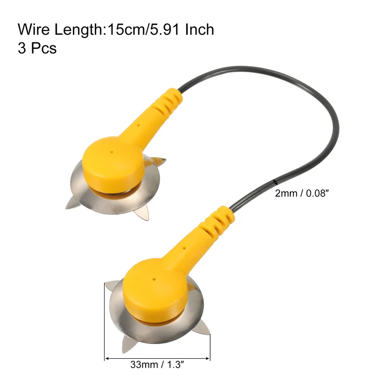 ESD Grounding Cable Cord Clip 15cm/5.91" Yellow,Black,3 Pcs