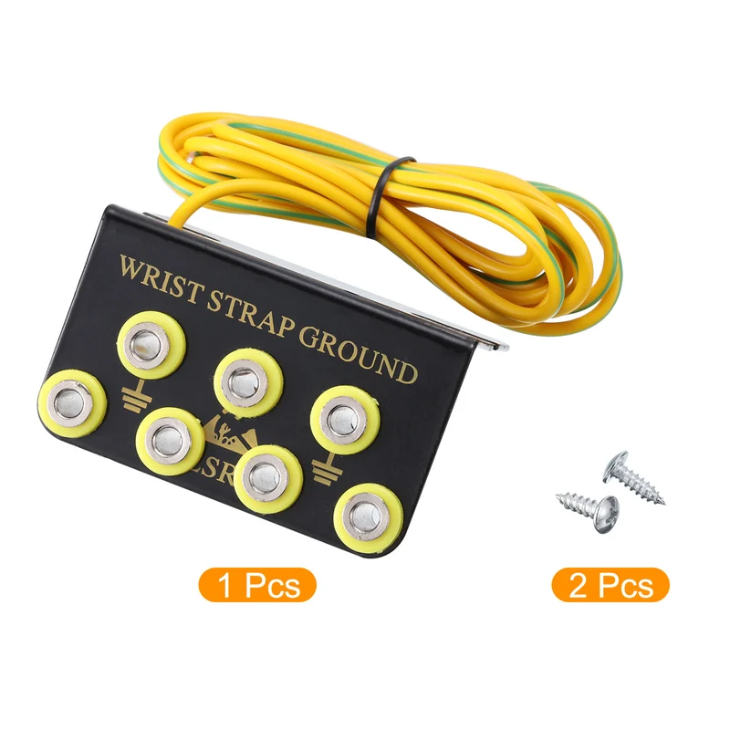 ESD Anti Static Grounding Socket L Shaped ESD Ground Socket Connector 7 Hole for Wrist Strap Grounding