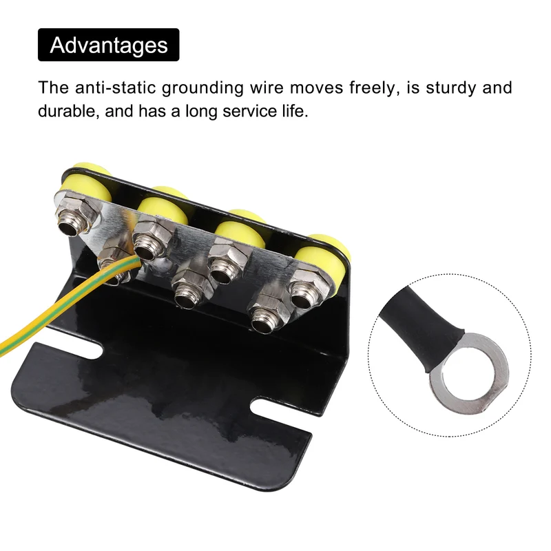 ESD Anti Static Grounding Socket L Shaped ESD Ground Socket Connector 7 Hole for Wrist Strap Grounding