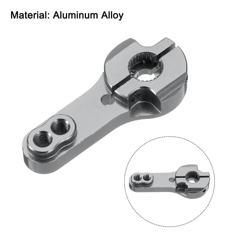 4 Pcs Aluminum Alloy 25T Steering Servo Arm Horn for DIY RC Car, Red/Gray