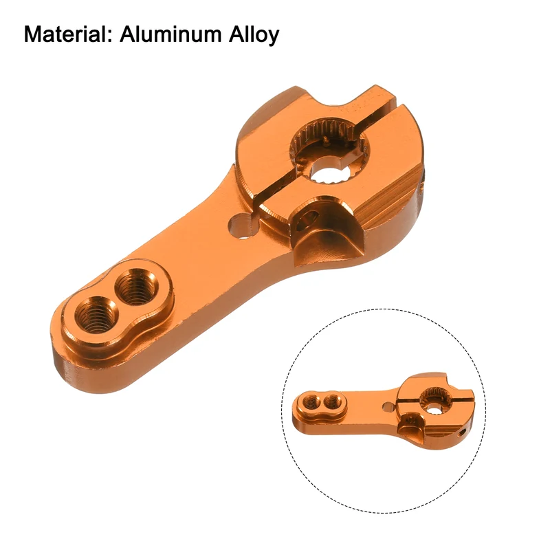 4 Pcs Aluminum Alloy 25T Steering Servo Arm Horn for DIY RC Car, Orange/Red