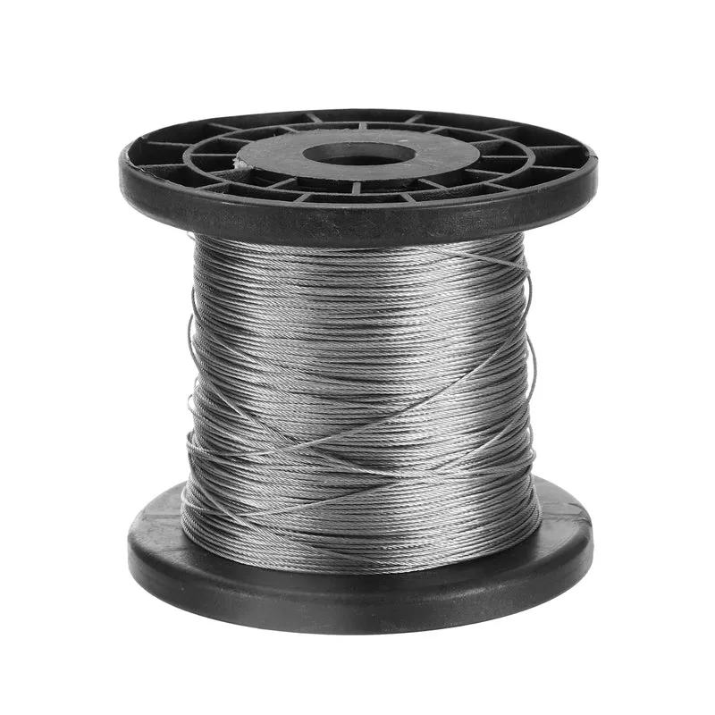 1/32" 600ft 304 Stainless Steel Cable Wire Rope with Reel 7 x 7 Strands