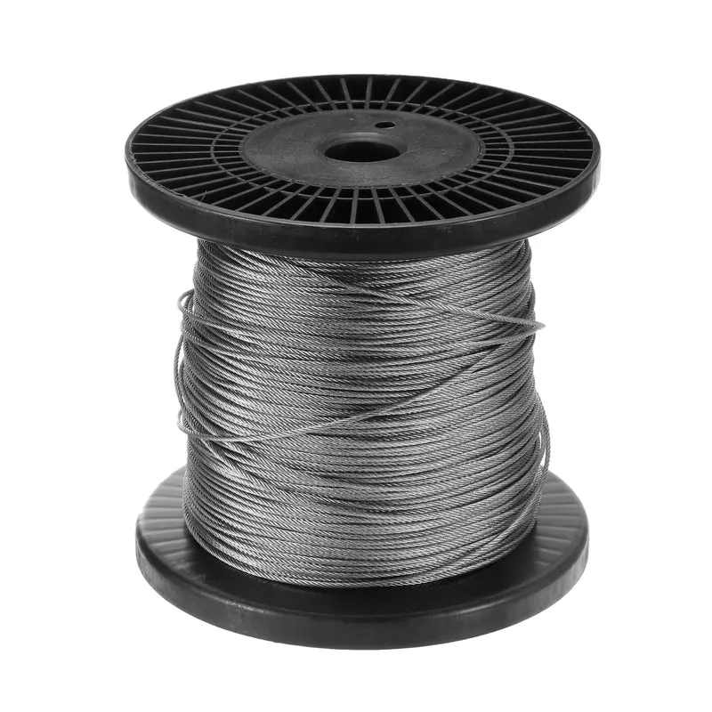 1/16" 600ft 304 Stainless Steel Cable Wire Rope with Reel 7 x 7 Strands