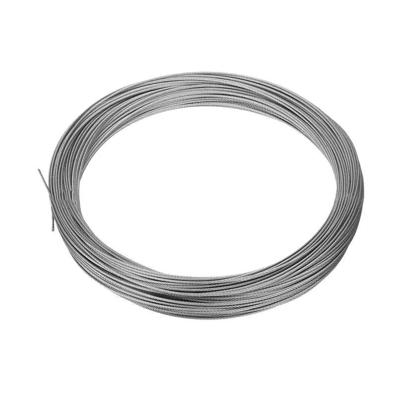 1/16" (1.5mm) 164ft (50m) 304 Stainless Steel Cable Wire Rope 7 x 7 Strands