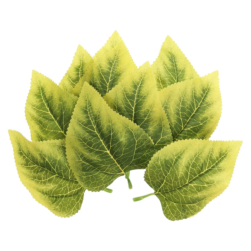 60Pcs 5.1x3.1" Artificial Green Leaves Bulk Greenery Fake Sunflower Leaves