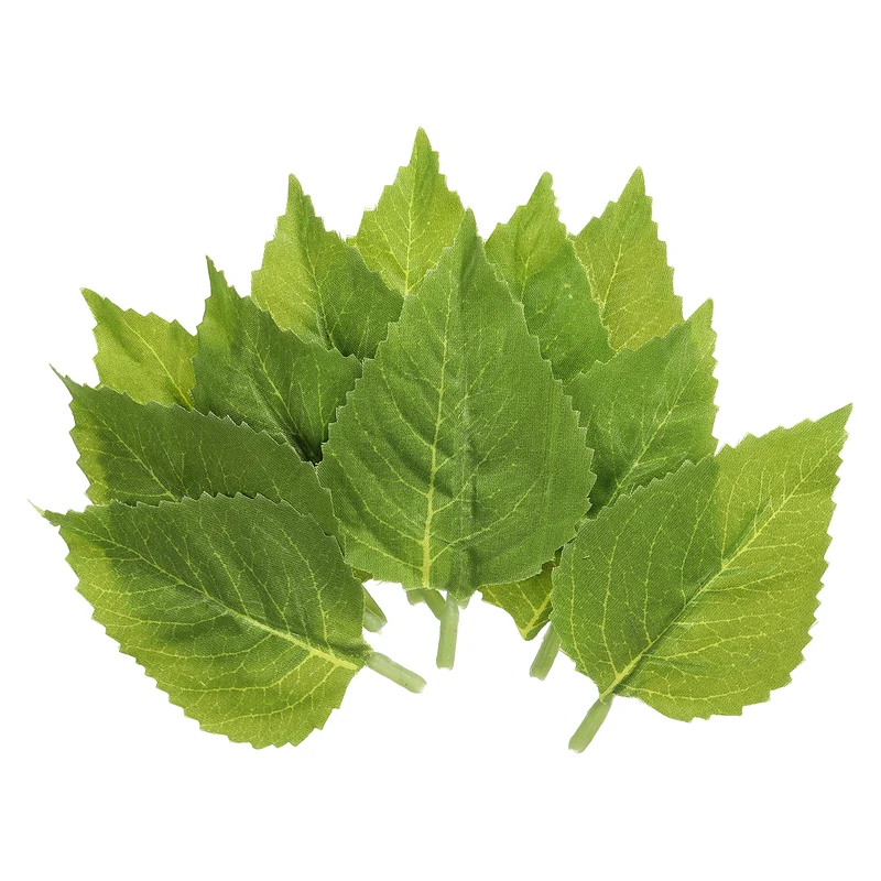 30Pack 3.5x2" Artificial Green Leaves Bulk Greenery Fake Sunflower Leaves