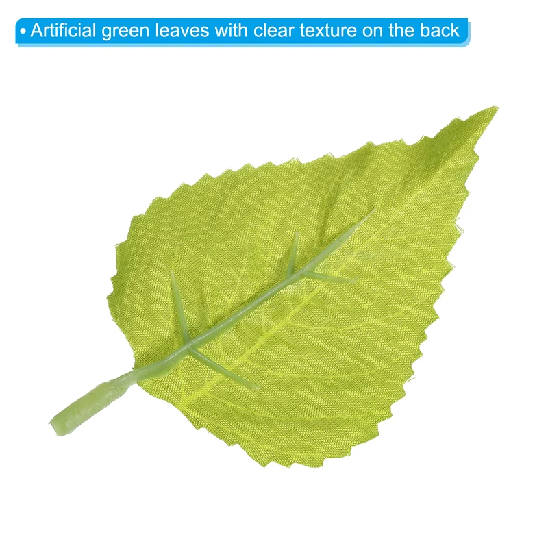 30Pack 3.5x2" Artificial Green Leaves Bulk Greenery Fake Sunflower Leaves
