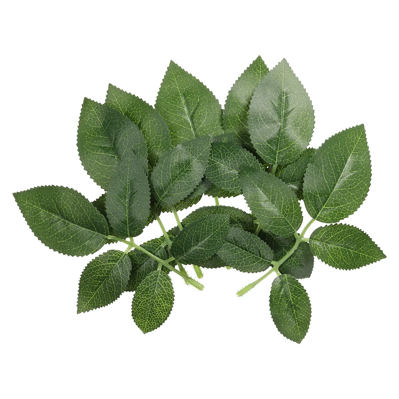 5.9x5.1" Artificial Green Leaves, 60 Pcs Bulk Greenery Leaves Fake Rose Leaves Fake Leaves for Wedding Bouquets Wreaths Decor